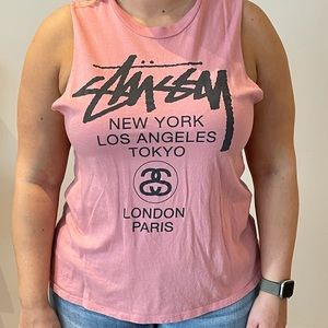 Pink Stussy Tank